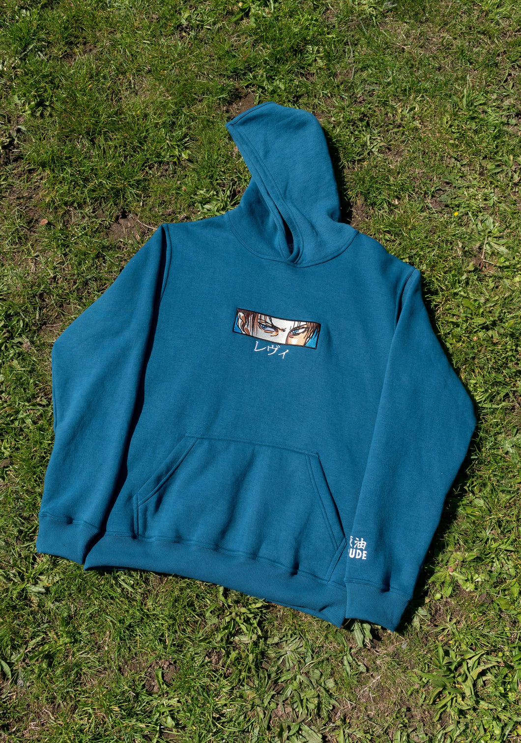 Levi Embroidered Teal Hoodie (Pre-Order)