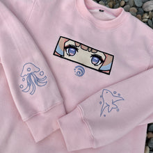 Load image into Gallery viewer, Sangonomiya Kokomi Embroidered Baby Pink Crewneck (Pre-Order)
