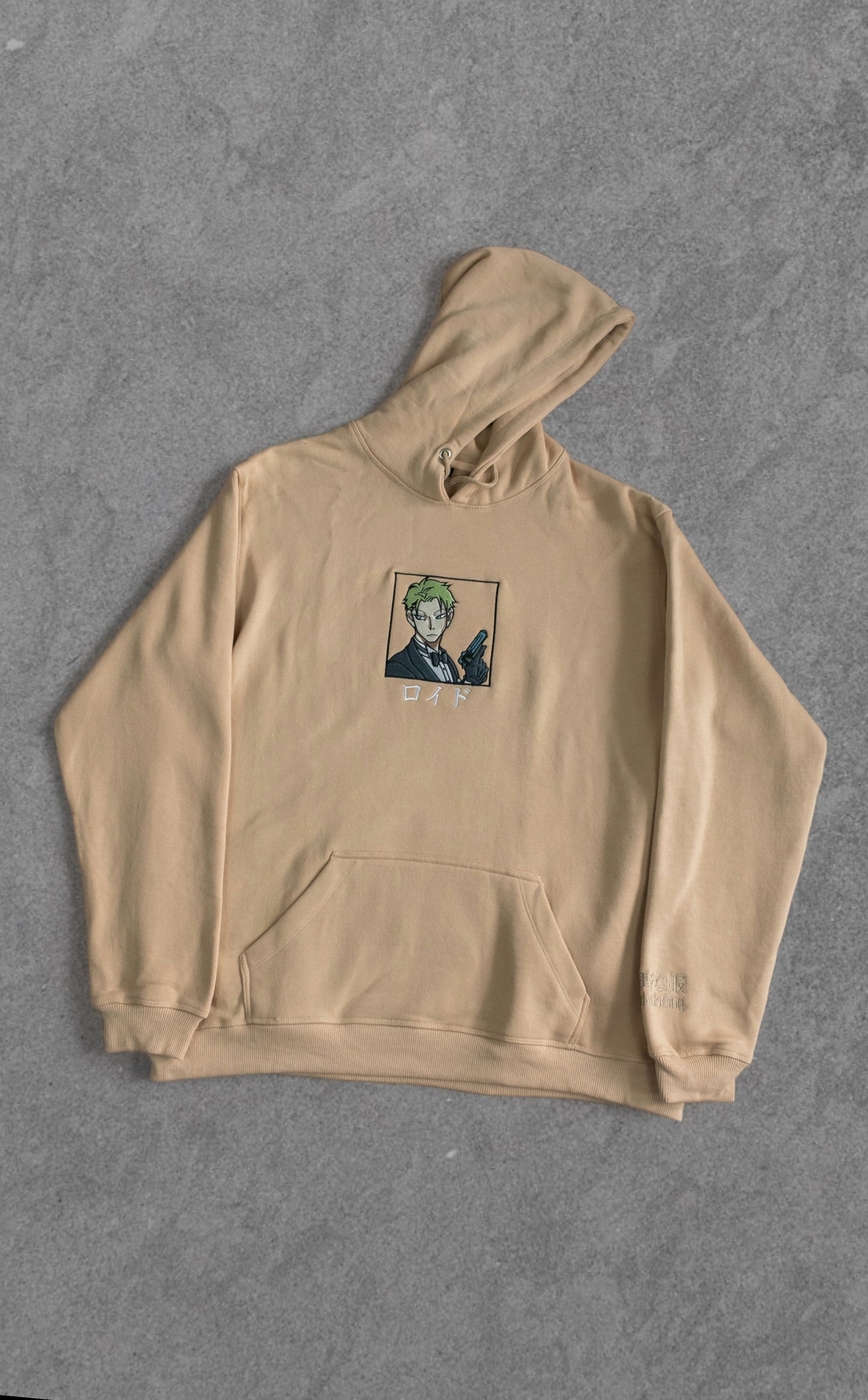 Loid Forger Embroidered Beige Hoodie