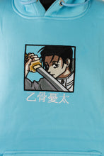 Load image into Gallery viewer, Yuta Okkotsu Light Blue Embroidered Hoodie
