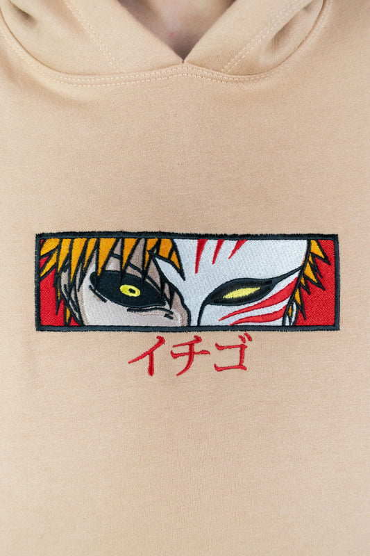 Ichigo Embroidered Beige Hoodie