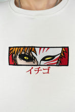 Load image into Gallery viewer, Ichigo Embroidered White Crewneck
