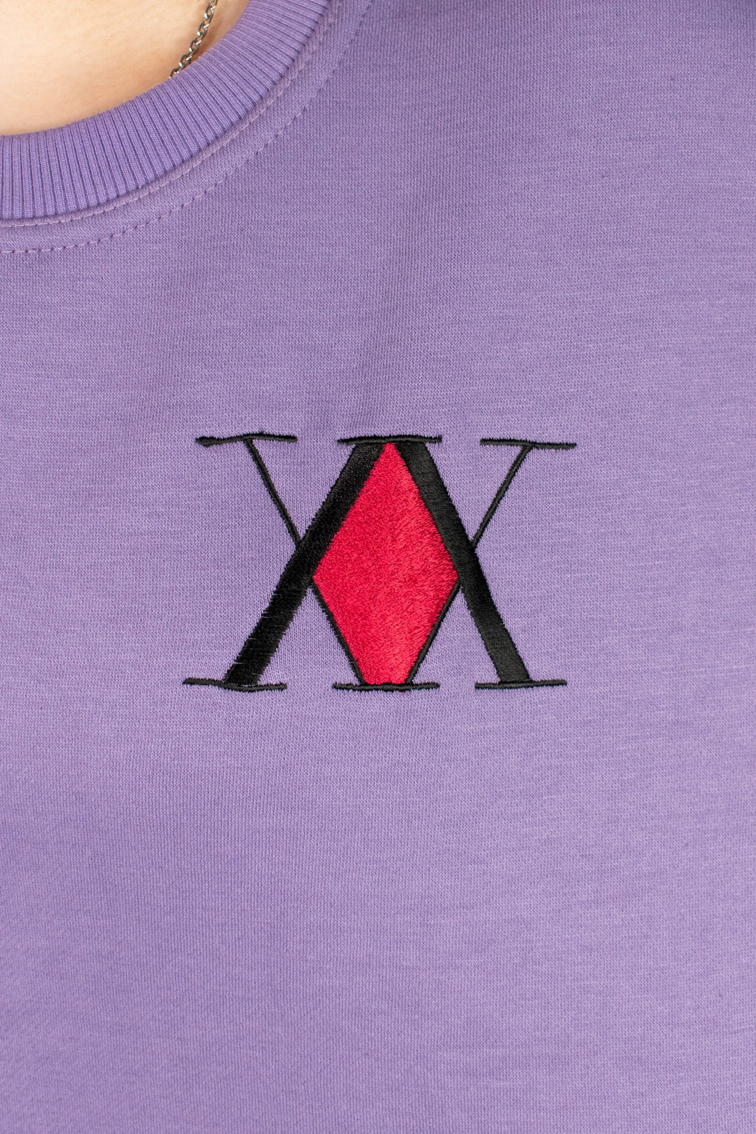 HxH Symbol Embroidered Light Purple Crewneck