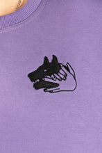 Load image into Gallery viewer, Megumi Hands Embroidered Light Purple Crewneck
