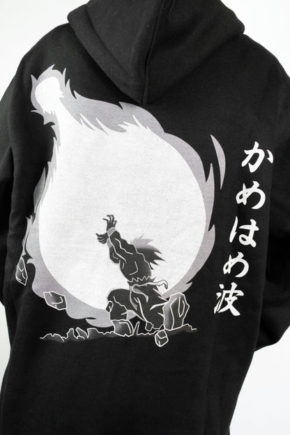 Goku Kamehameha Embroidered Black Hoodie
