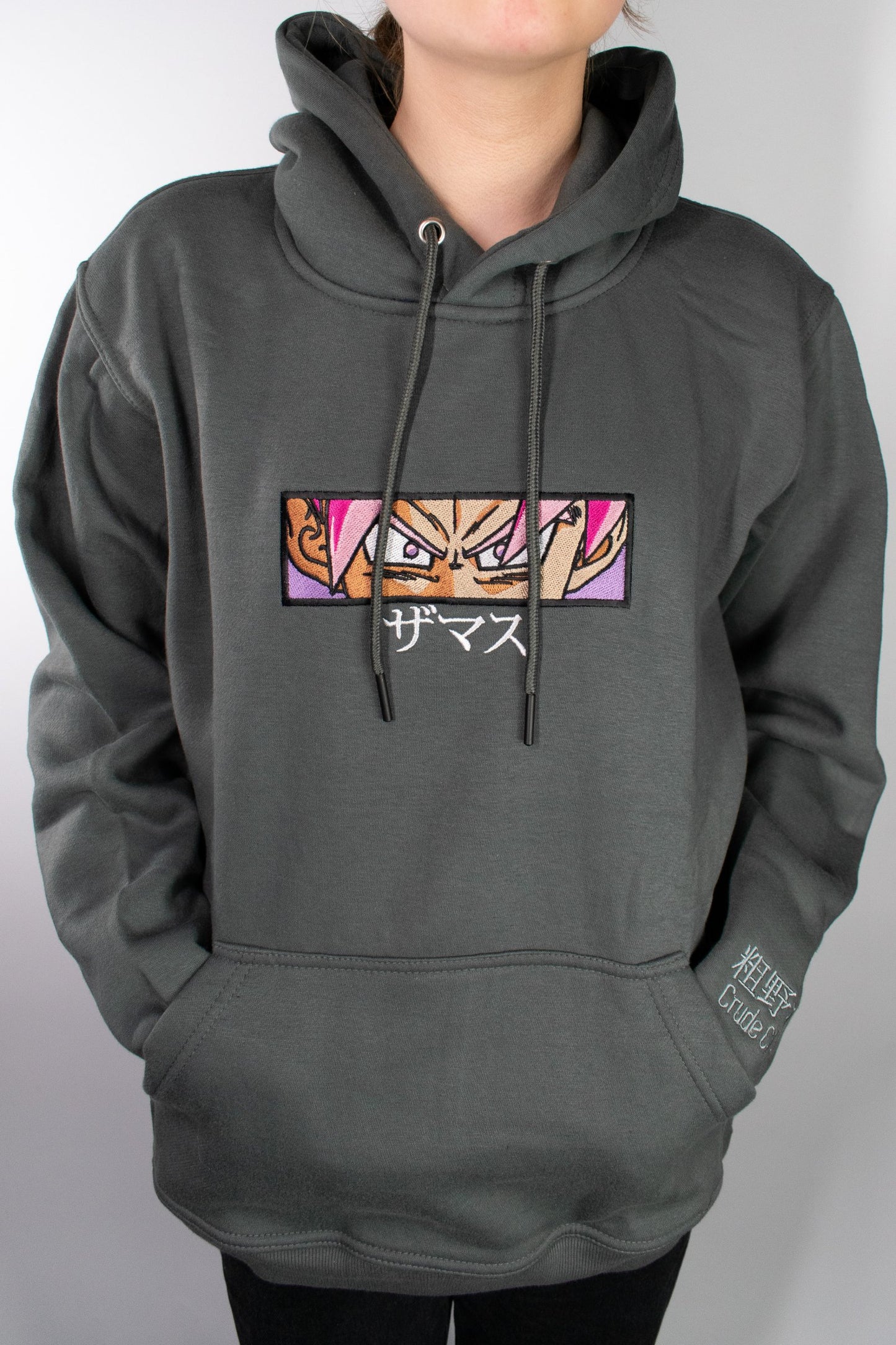 Goku Black Dark Grey Embroidered Hoodie