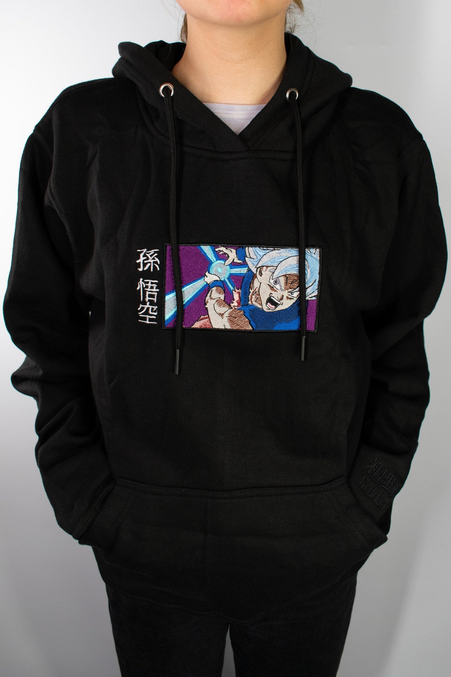 Goku UI Black Embroidered Hoodie