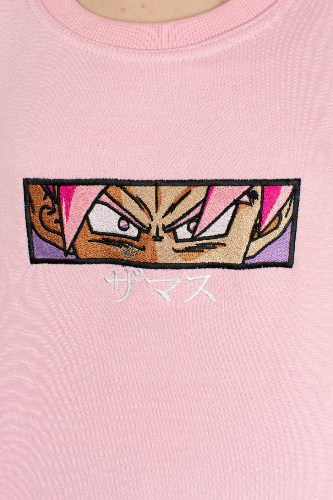 Goku Black Light Pink Embroidered Crewneck