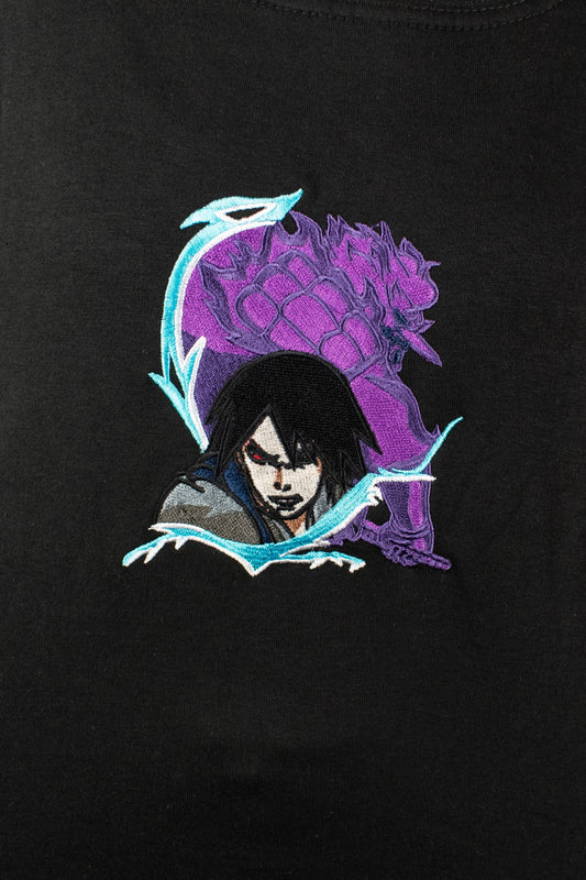Sasuke w/ Susanoo Black Embroidered Crewneck