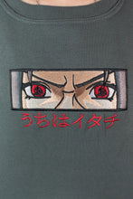 Load image into Gallery viewer, Itachi Eyes Dark Grey Embroidered Crewneck
