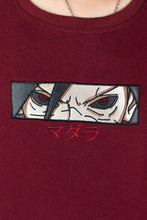 Load image into Gallery viewer, Madara Uchiha Dark Red Embroidered Crewneck
