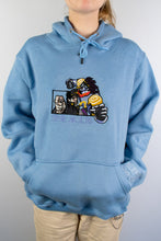 Load image into Gallery viewer, Jotaro Kujo Light Blue Embroidered Hoodie
