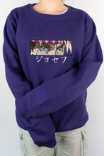 Load image into Gallery viewer, Young Joseph Joestar Dark Purple Embroidered Crewneck
