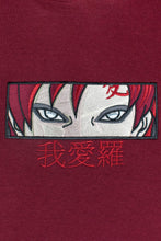 Load image into Gallery viewer, Gaara Dark Red Embroidered Hoodie
