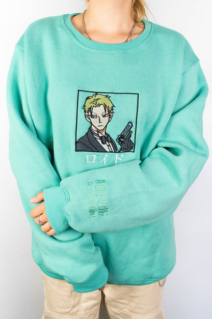 Loid Forger Embroidered Mint Crewneck