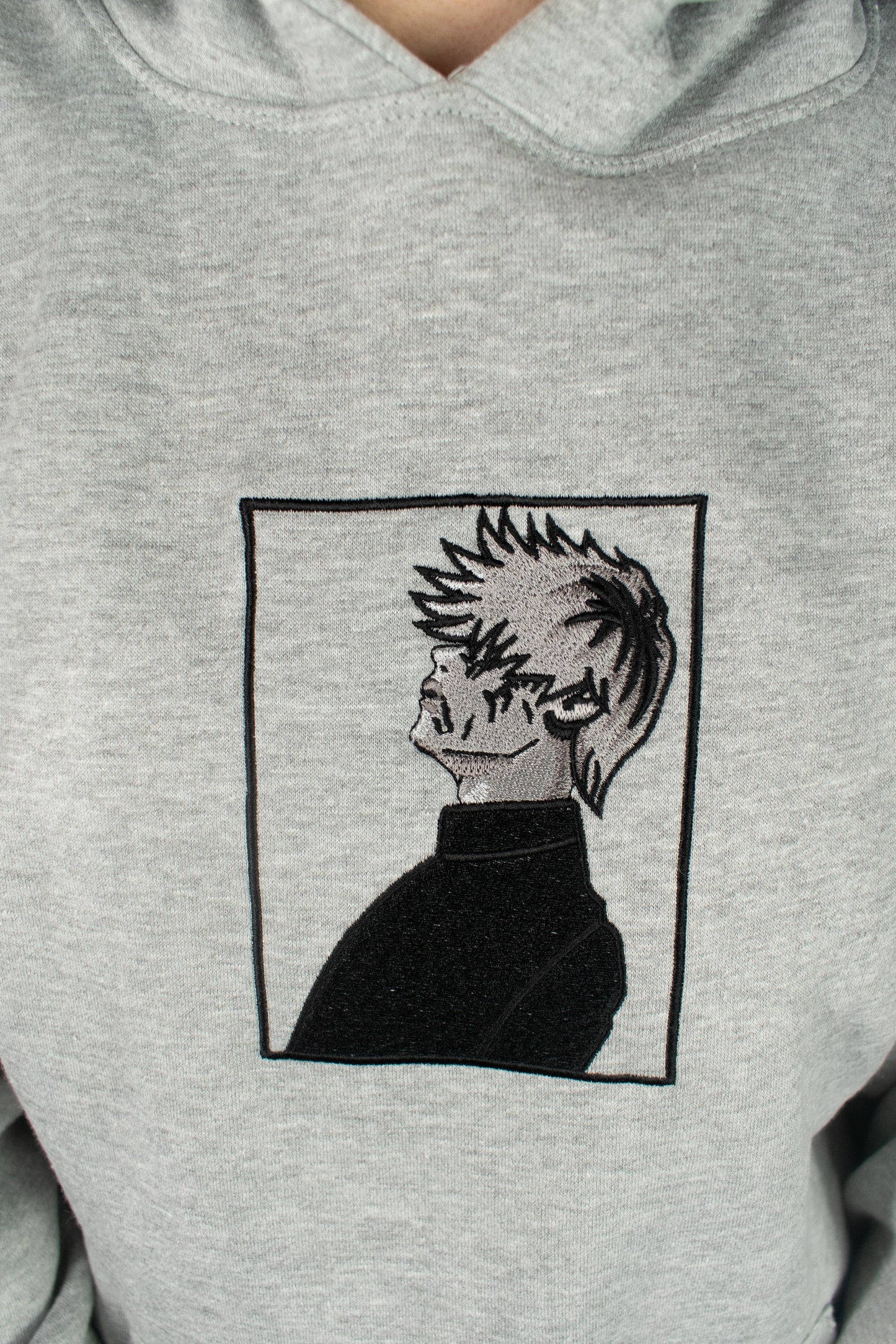 Kaneki Embroidered Light Grey Hoodie
