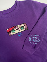 Load image into Gallery viewer, Mona Embroidered Purple Crewneck
