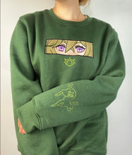 Load image into Gallery viewer, Collei Embroidered Forest Green Crewneck
