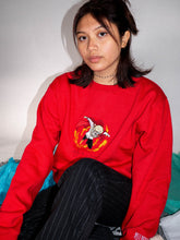 Load image into Gallery viewer, Sanji Embroidered w/ Print on Back Red Crewneck
